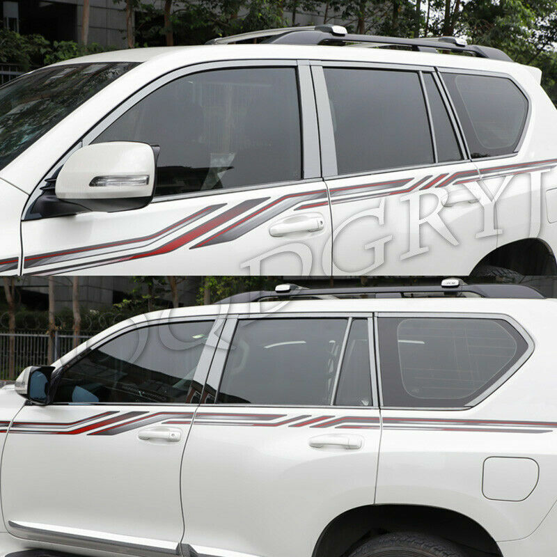 for Toyota Prado Fj150 2010-2020 Glossy Black Full Window Pillar Post Trim Cover