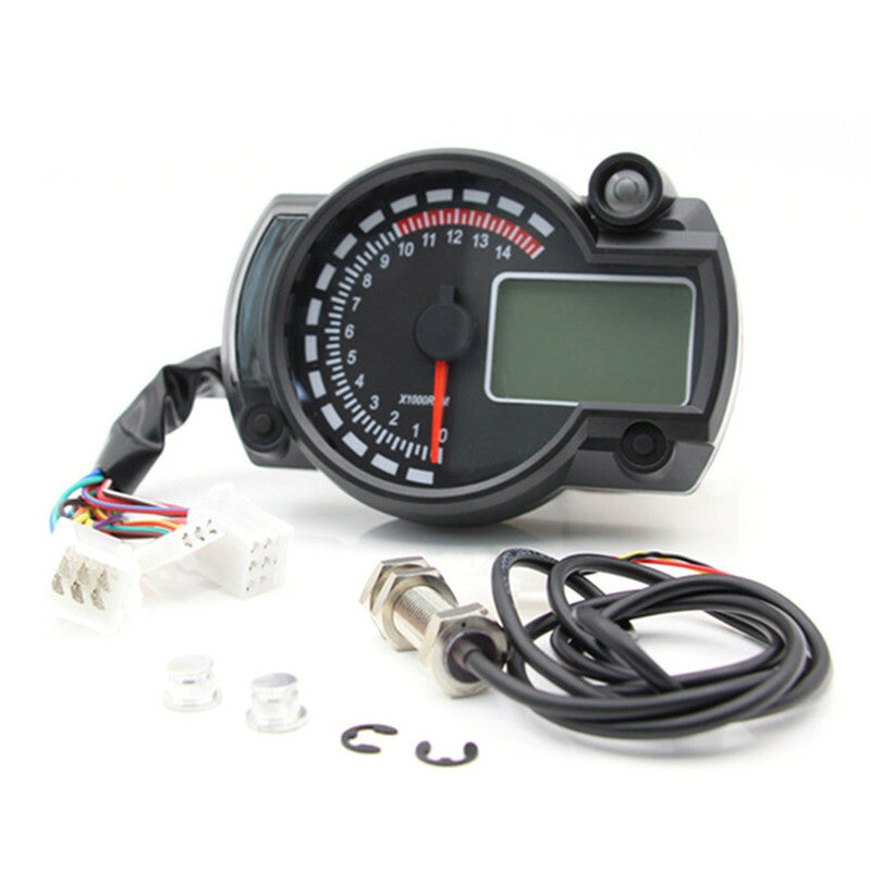 Motorcycle 7 Color LCD Digital Odometer Speedometer Meter Instrument Adjustable