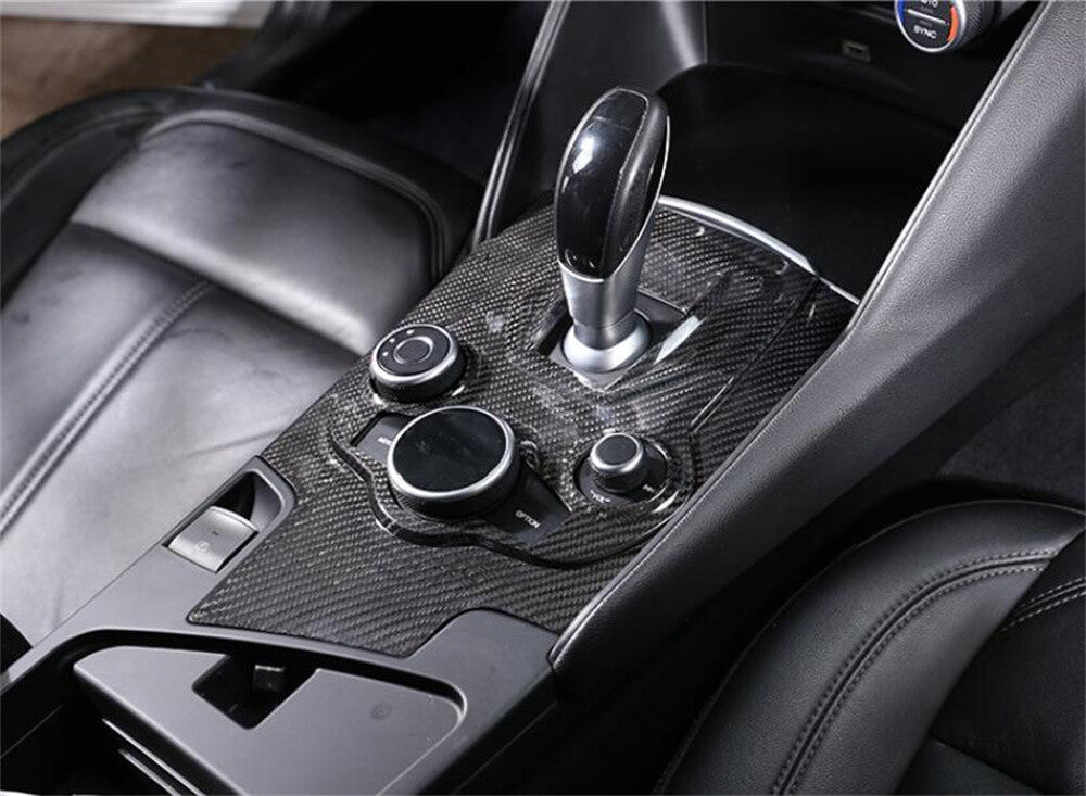 Carbon Fiber Center Console Gear Shift Panel Cover for Alfa Romeo Giulia 2017-19