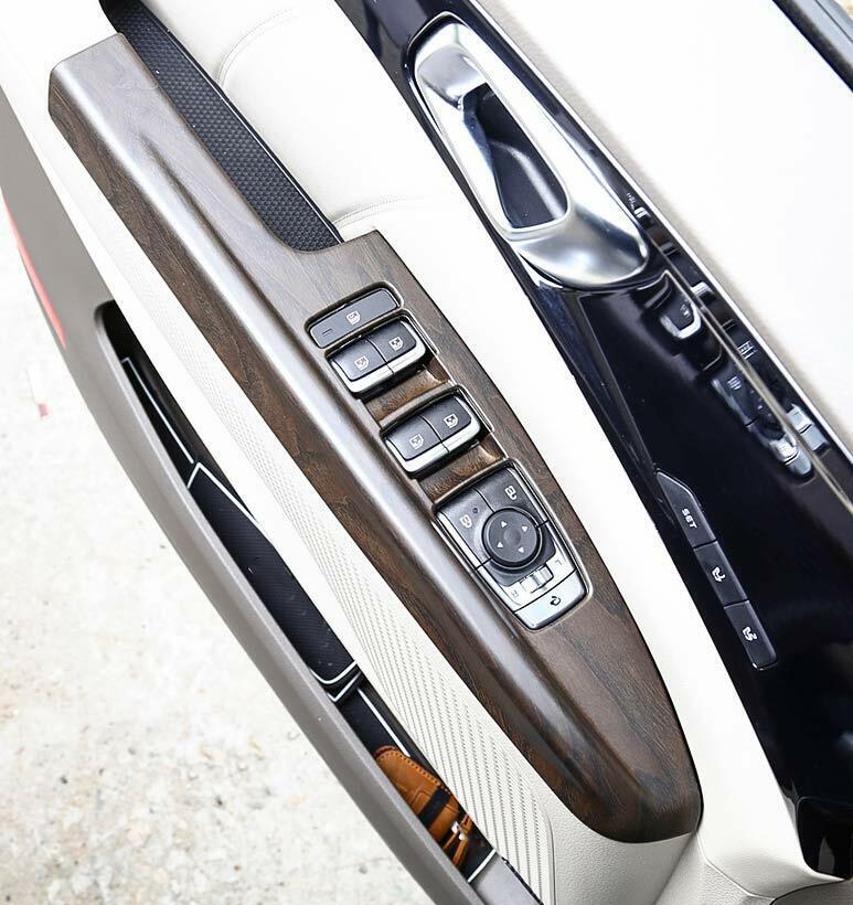 for Kia Carnival 2022-2023 Wood Grain Car Window Lift Switch Panel Cover Trim 4x