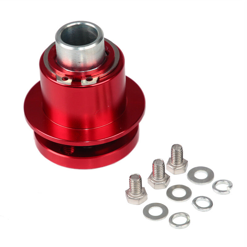 360¡ã Steering Wheel Quick Release Disconnect 3 Hole Hub Adapter Aluminum Red