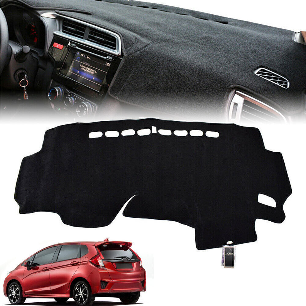 Dash Cover Mat Carpet Dashmat Dashboard Cover Black for Honda Fit Jazz 15-19