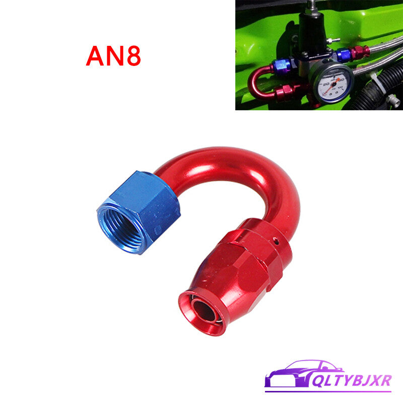 8AN PTFE Hose End Fittings 180 Degree Aluminum Swivel AN8 For PTFE Hose Only Red