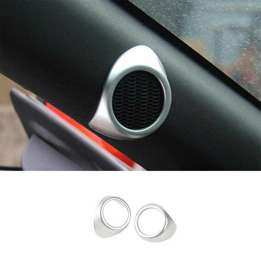 Fit for Ford for Mustang 2015-2022 Matte Silver A Pillar Horn Frame Cover Trim 1PCS