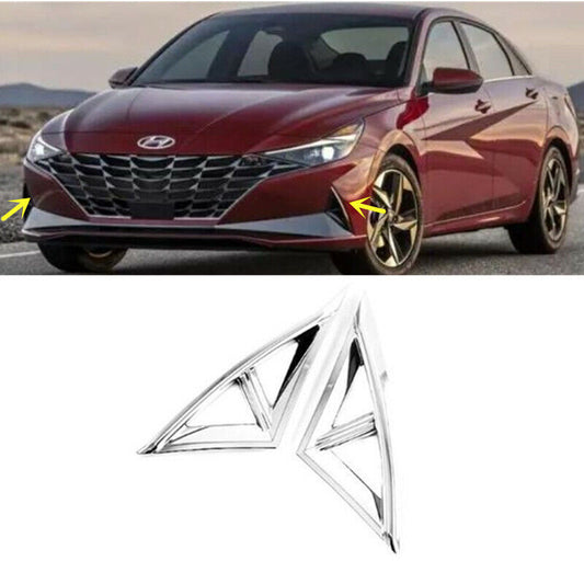 Chrome Front bumper Fog Lamp Light Cover Decor Trim for Hyundai for Elantra 2021-22
