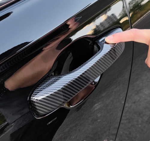 Carbon Fiber Outer Car Door Handles Cover Trims ABS for Honda HR-V HRV 2023-2024