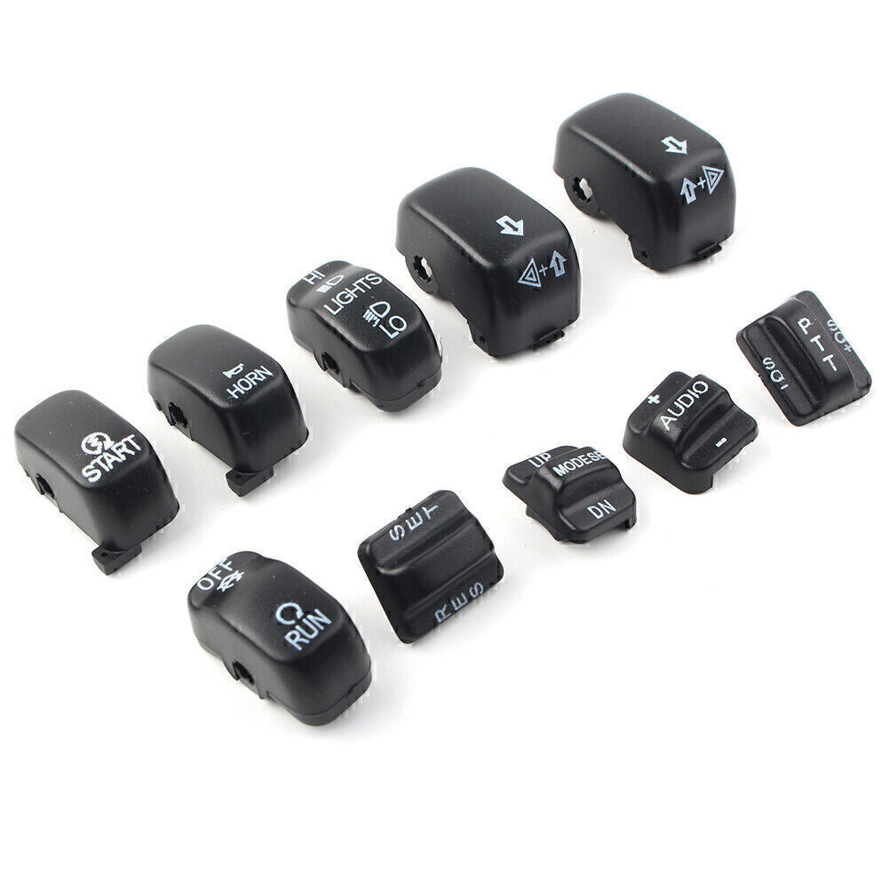 Hand Control Switch Cover Housing Button Cap Set Black Fit for Harley Touring 96-13
