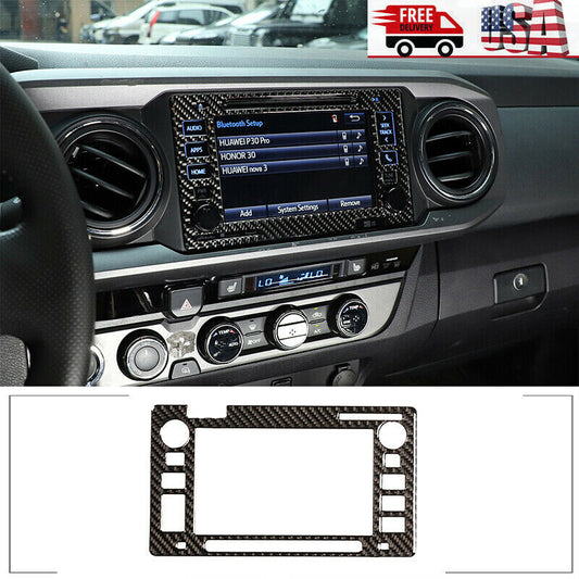 Carbon fiber central control storage box panel trim for Jaguar for F-Type 2013-22