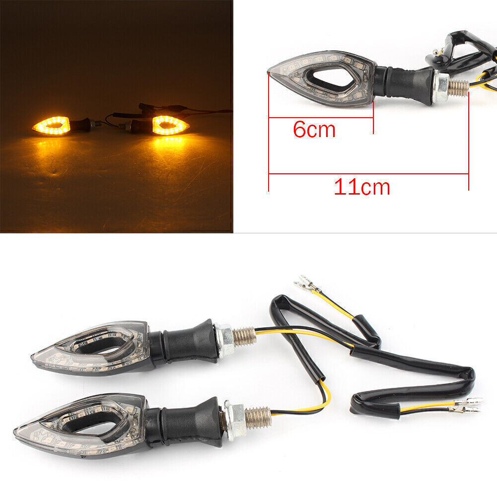 12V LED Turn Signal Indicator Blinker Amber Light Lamps Black Universal 2PCS UK