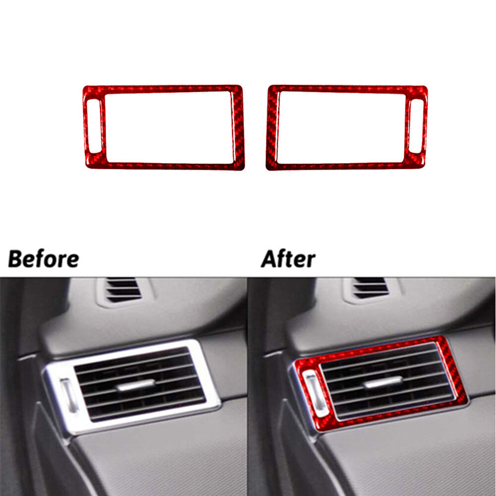 Red Carbon Fiber L & R Air Vent Trim for Land Rover Discovery Sport 2015-2019