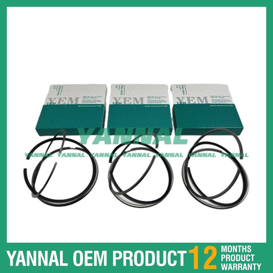 3 new D1463 Piston Ring Kit (STD) for Kubota Excavator Diesel Engines