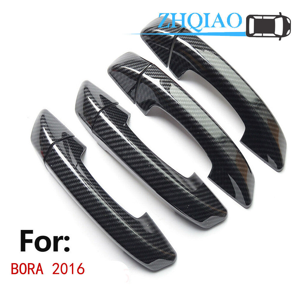 Carbon Fiber Side Door Handle Covers Trim Fit for BORA 2016