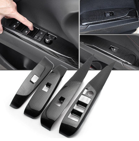 Carbon Fiber Interior Window Switch Panel Cover Trim for Toyota for Camry 2018-2022