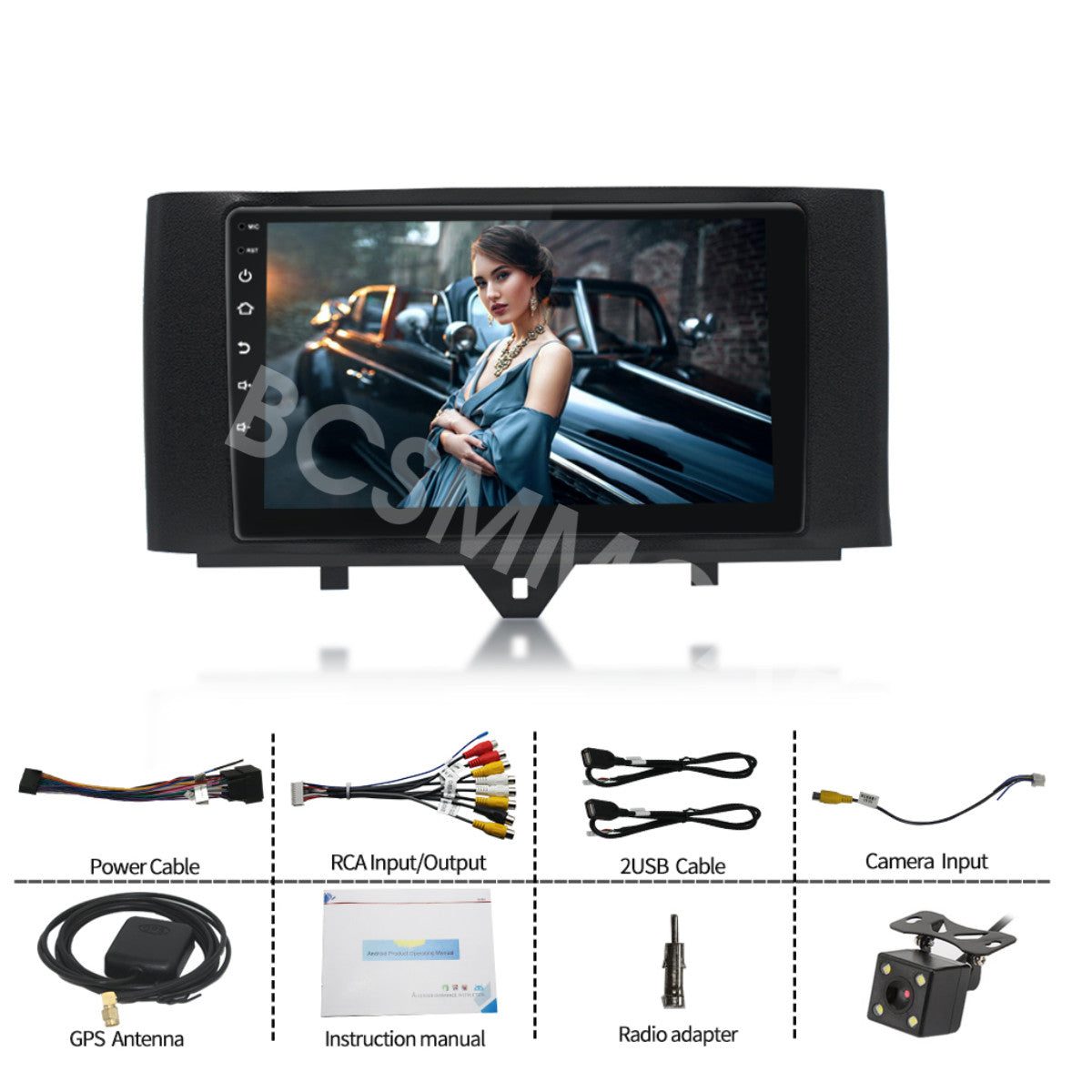 Android 13 Car Stereo Radio Cam Fit for Mercedes Benz for Smart Fortwo 2011-2014 GPS