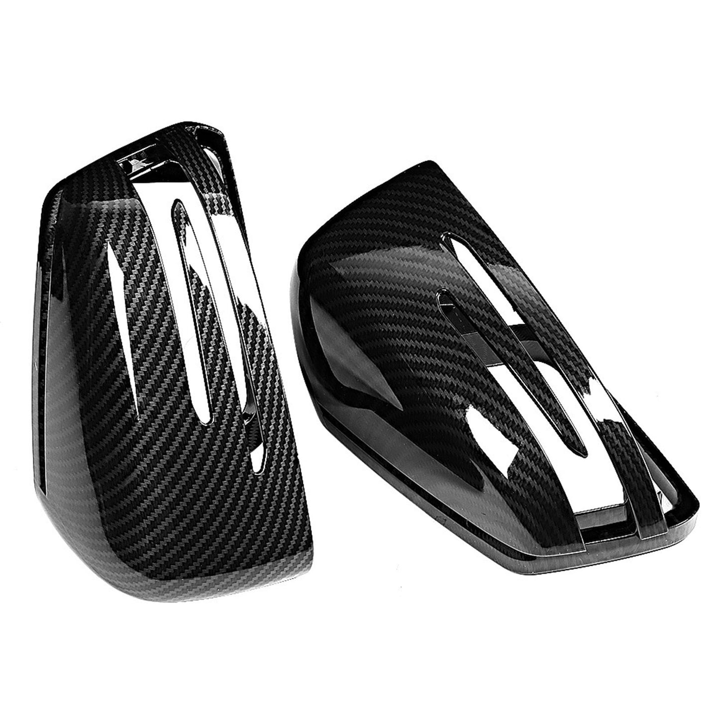 Real Carbon Fiber Side Mirror Cover Cap Add On for Benz W204 W212 W218 W176 AT