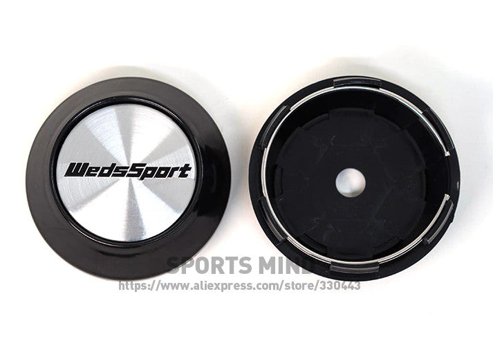4x68mm WedsSport Silver-Trimmed Cap Decal Badge Wheel Center Cover Hub Cover TE37