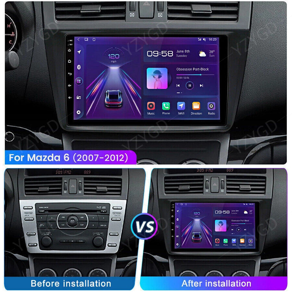Android Auto CarPlay for Mazda 6 GH 2007-2012 Stereo GPS Car Radio Player Screen