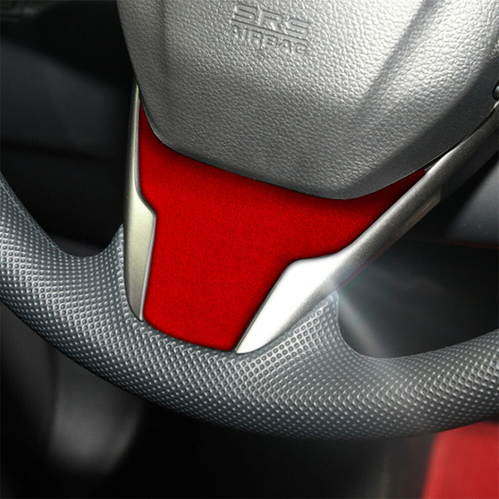 Suede Wine Red Steering Wheel Lower Chin Panel Cover Fit for Honda for Civic 2016-21