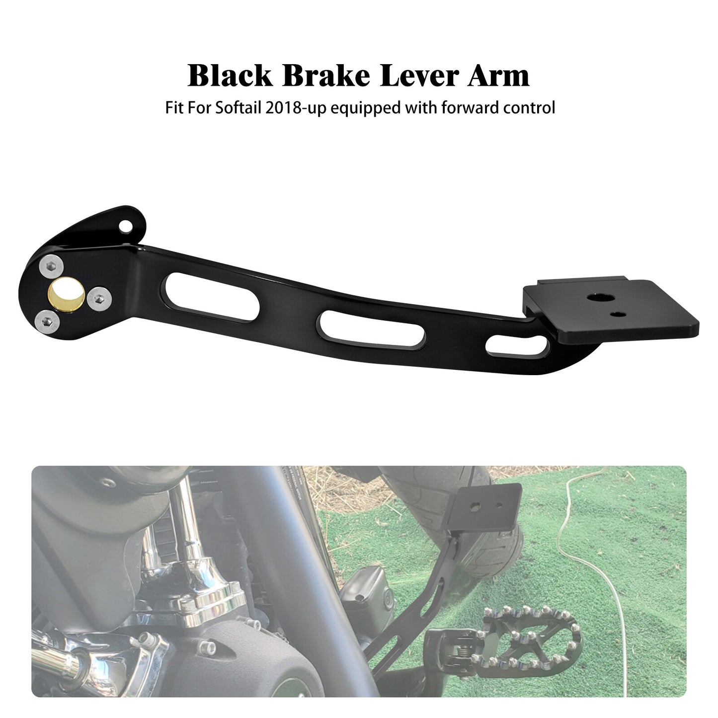 Black Brake Arm Lever Fits for Harley Softail Fat Street Bob Low Rider 2018-2023