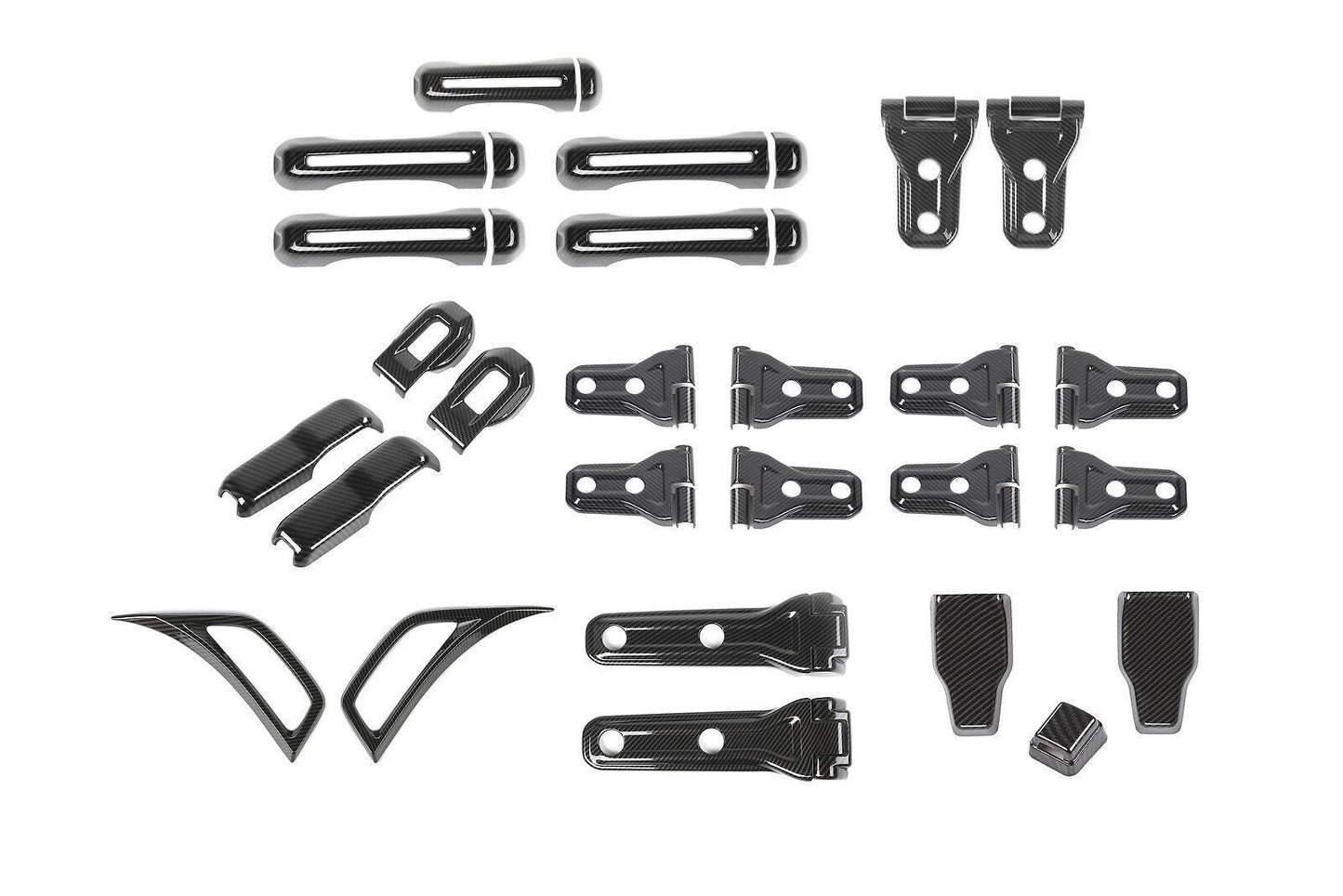 Exterior Kit Door Handle /Tailgate Hinge Trim for Jeep for Wrangler JL 2018+Carbon