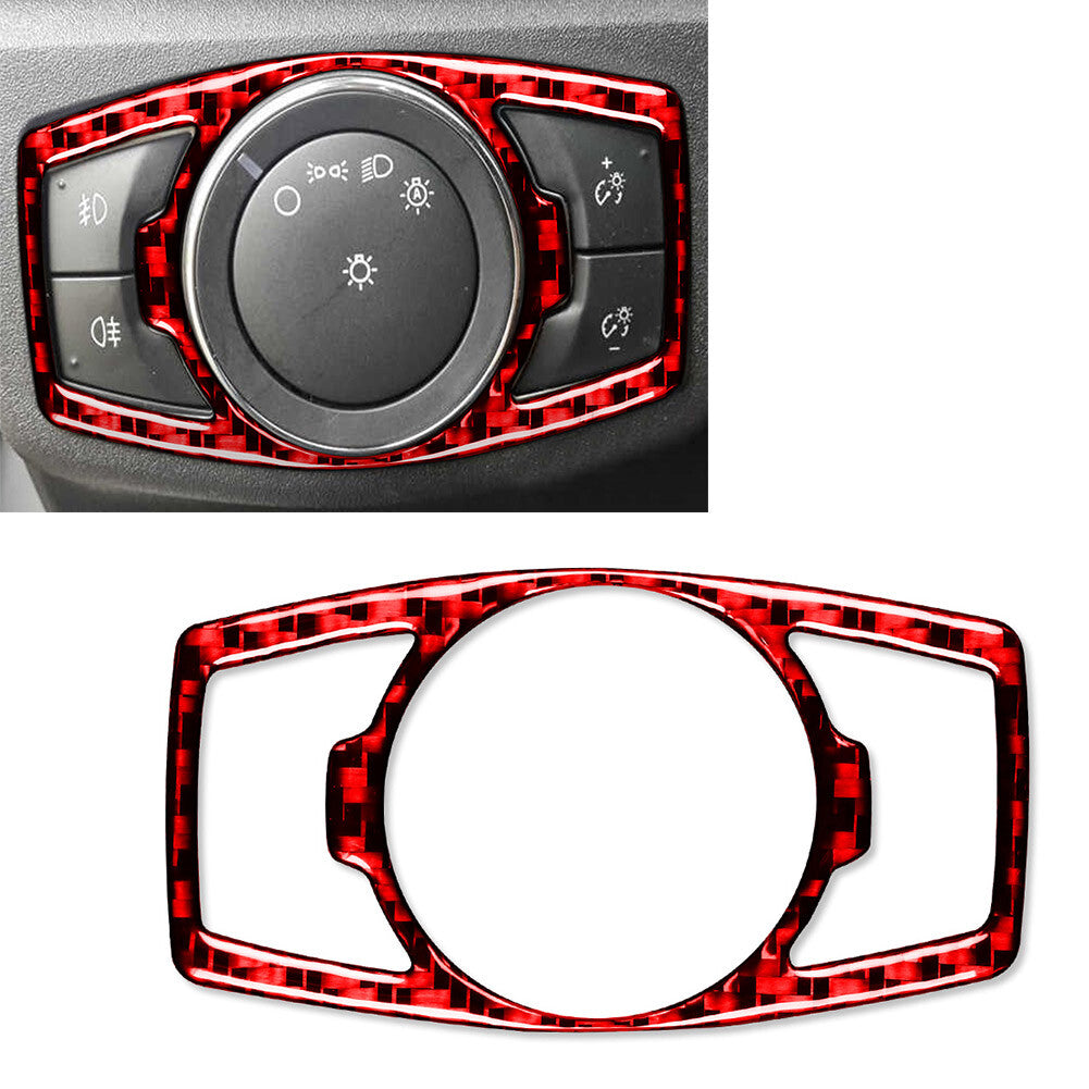 Headlight Switch Control Decorative Panel Trim Fit for Ford Mondeo 2013-2019 Red