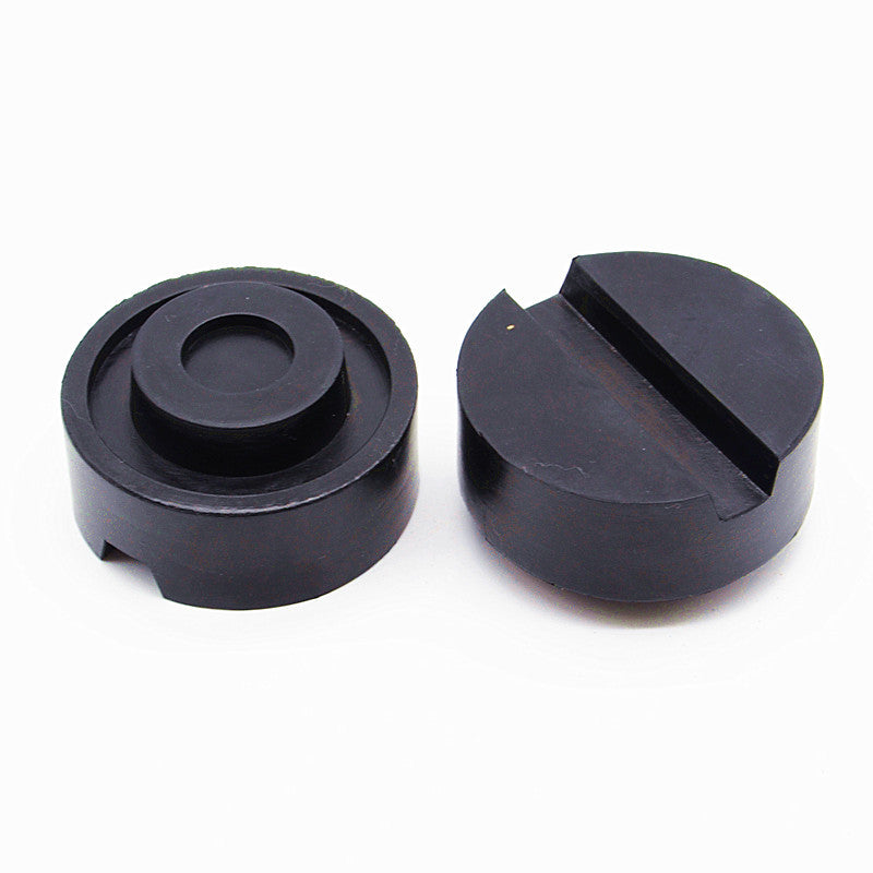 2x 6533mm Black Car Slotted Frame Rail Floor Jack Disk Black Rubber Pad Jackpad