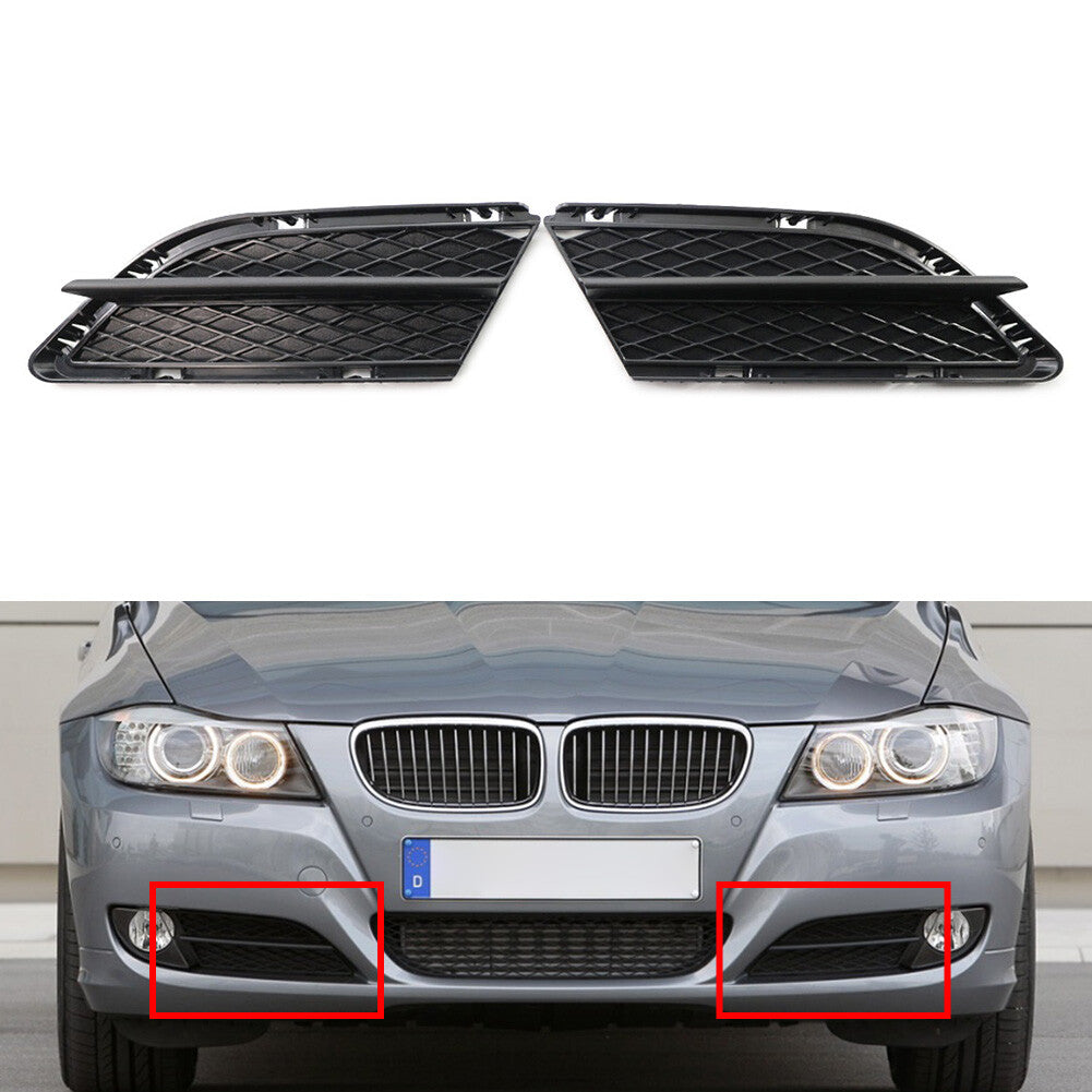 2x Front Left Right Bumper Lower Grille Trim Insert For 3Series E90 E91 09-12