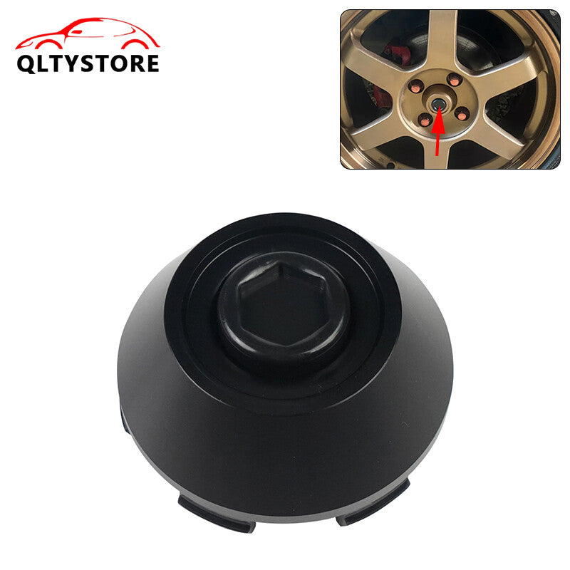 1Pc 61mm Wheel Hub Center Cap Cover Hubcaps Rim Car Hubcap Black Racing B-Type