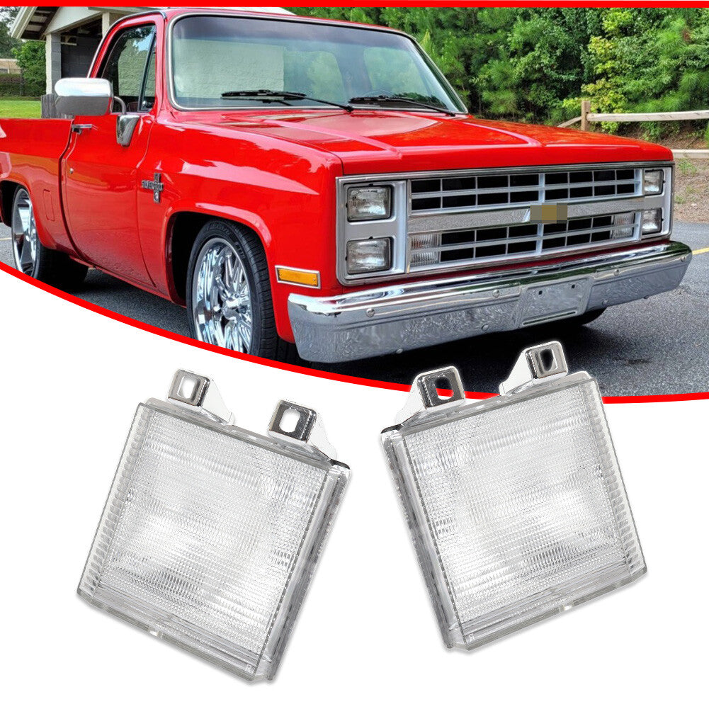 1 pair of transparent turn signal side corner marker lights for Chevrolet for GMC pickup trucks