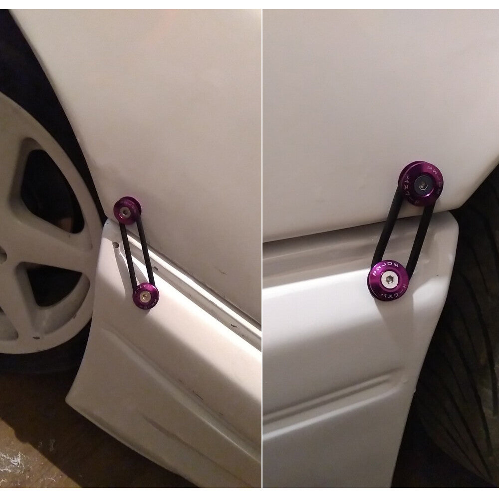 Car Front Rear Bumper Hatch Fixing Buckle Nuts / Bolts Purple Reinforced Pad