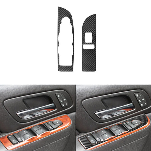 Carbon Fiber Front Door Control Trim For Silverado/tahoe/ for sierra 2007-2014 Type B