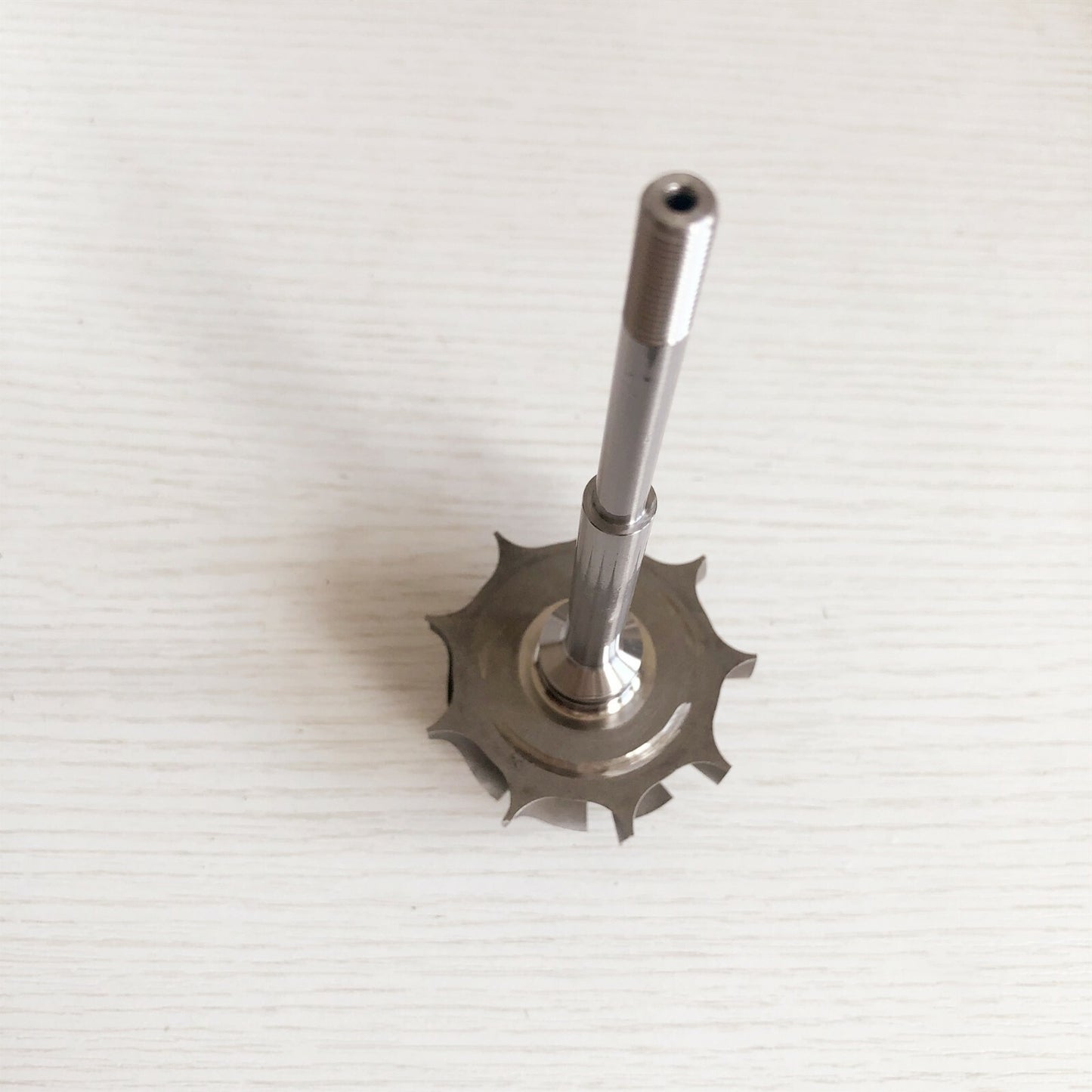 K26 54.55x64.4 mm 9 blades 136.5 mm shaft length turbine wheel and shaft/turbine wheel