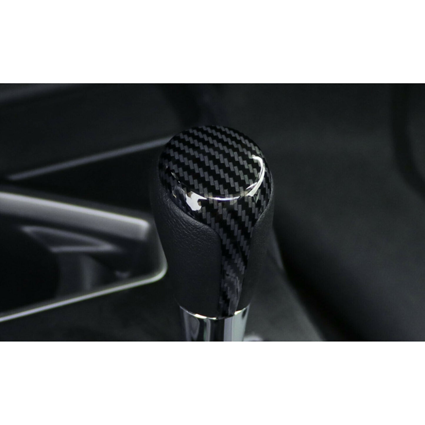 ABS Carbon Fiber Look Inner Gear Shift Knob Cover Trim for Toyota RAV4 2014-2018