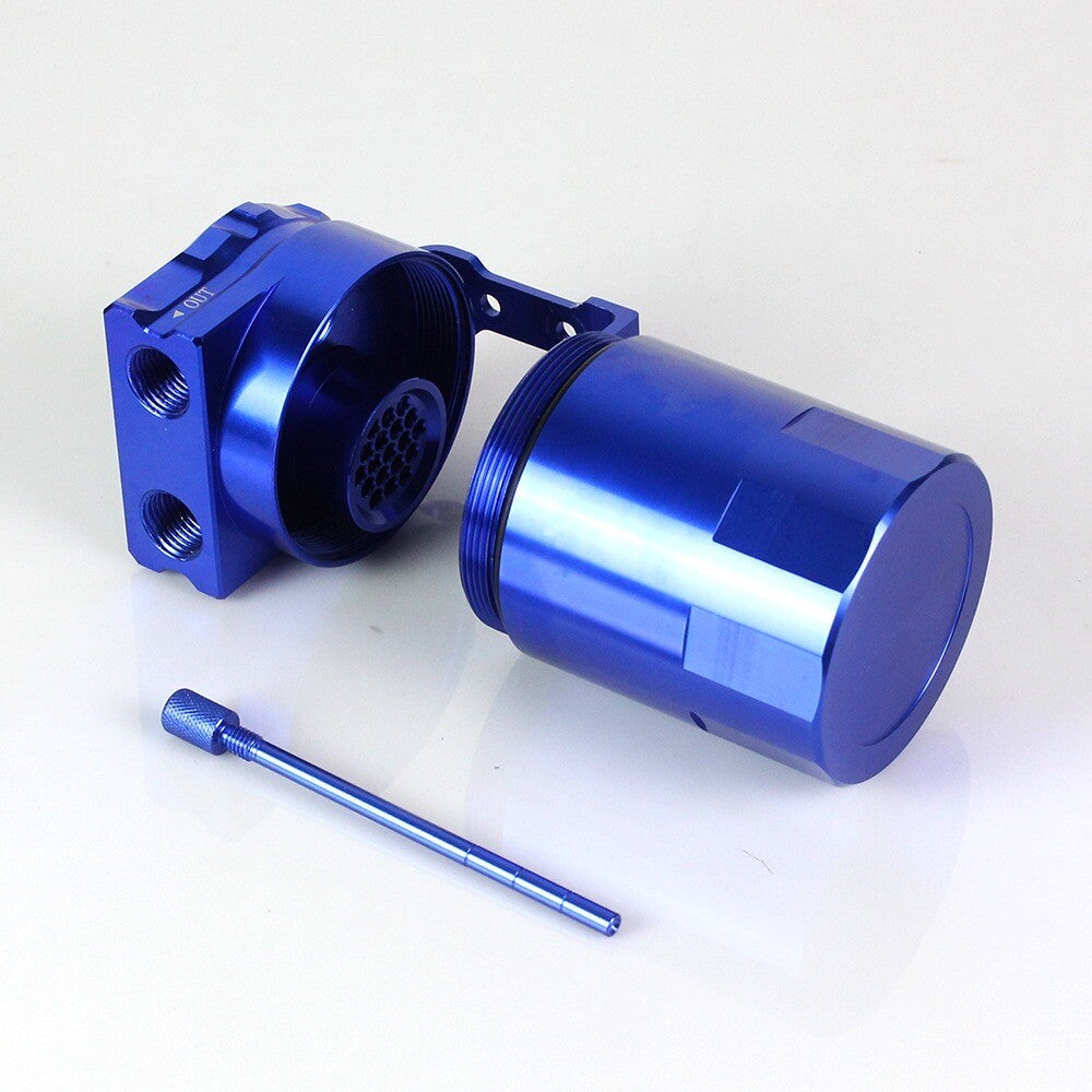 Blue universal aluminum oil tank kit, reservoir congestion tank, breathing filter