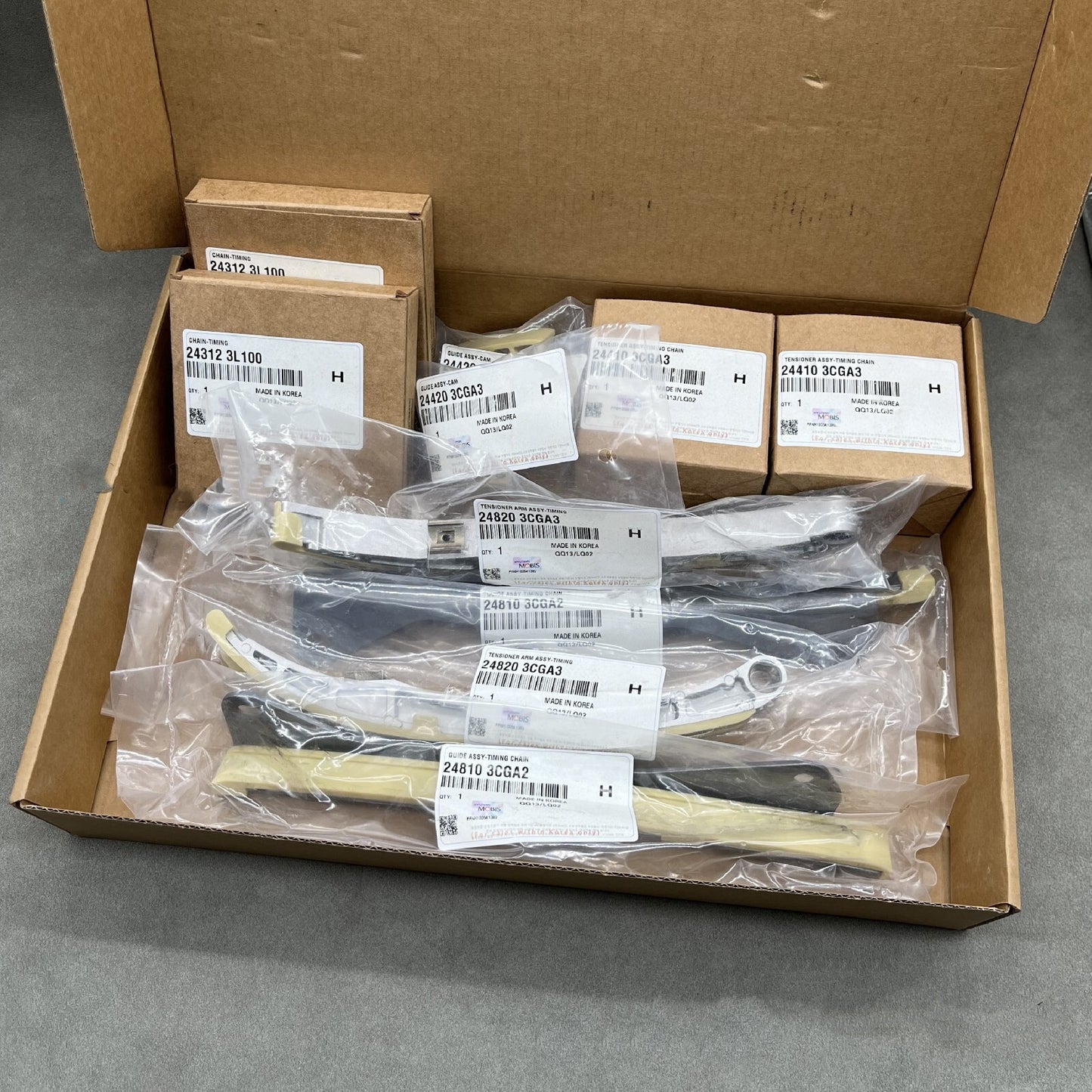 The new OE timing chain kit is compatible with 2015-2021 Sedona 3.3L 24350-3CGA1 and 24410-3CGA3 models.