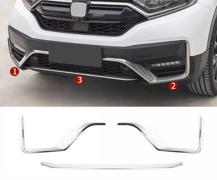 for Honda CRV CR-V 2020-2022 Chrome Front Bumper Fog Lamp Moulding Strip Trims