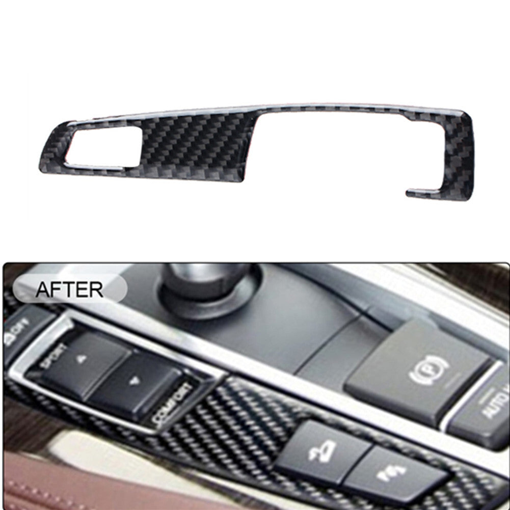Carbon Fiber Gear Shift Panel Cover Trim Sticker for BMW 5 Series F10 2011-2017