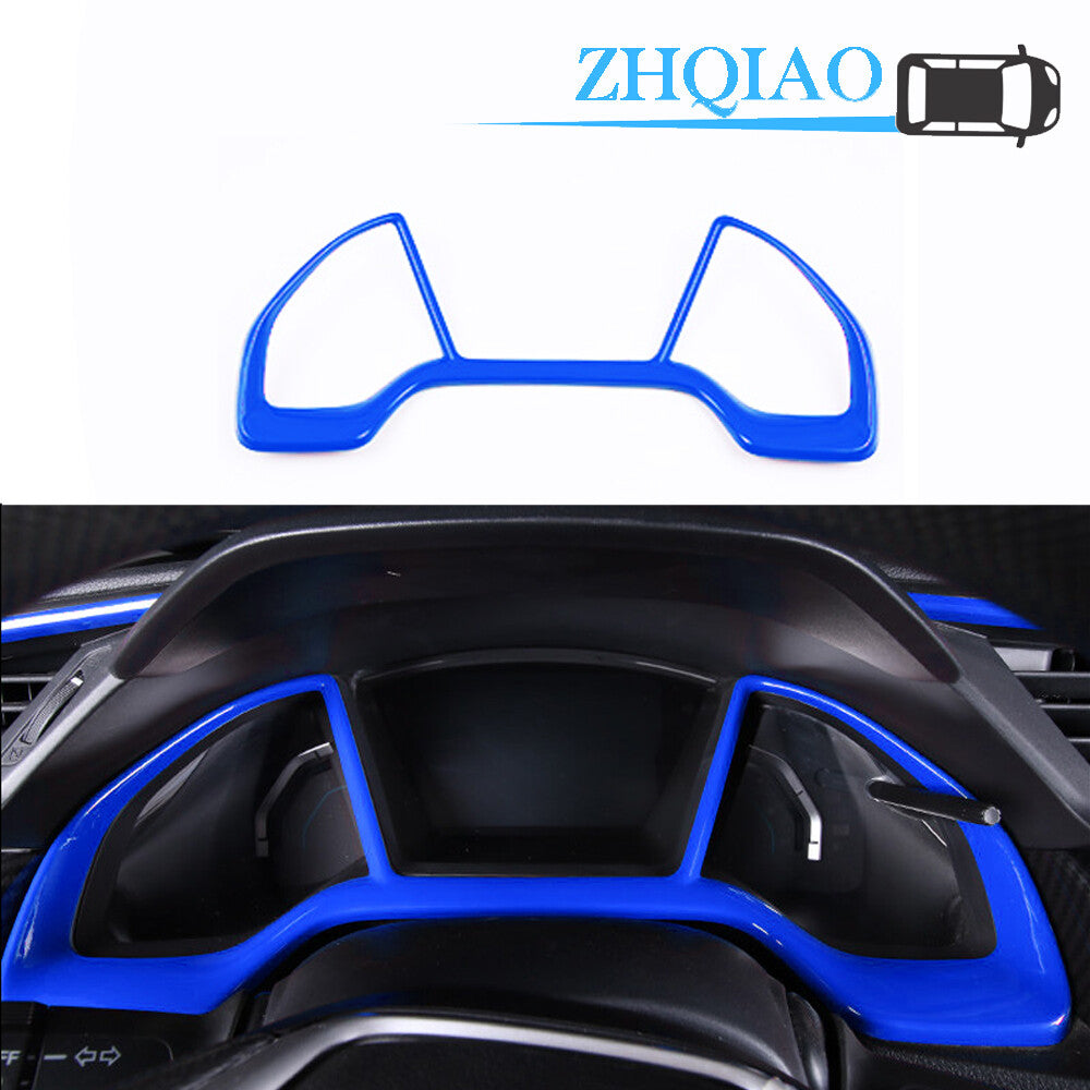 Blue ABS Interior Dashboard Decor Frame Trim Fit for Honda for Civic 10th 2016-2020