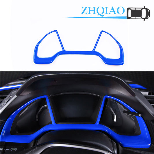 Blue ABS Interior Dashboard Decor Frame Trim Fit for Honda for Civic 10th 2016-2020