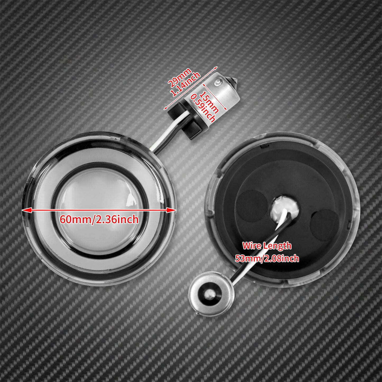 Smoke 1156 Bullet Tracer LED Rear Turn Signal Fit for Harley Sportster Softail