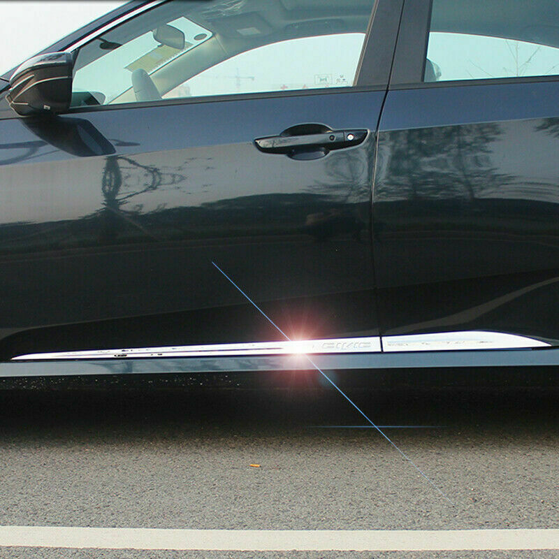 Chrome Door Body Side Molding Cover Anticollision Trim for Honda for Civic 2016-2021