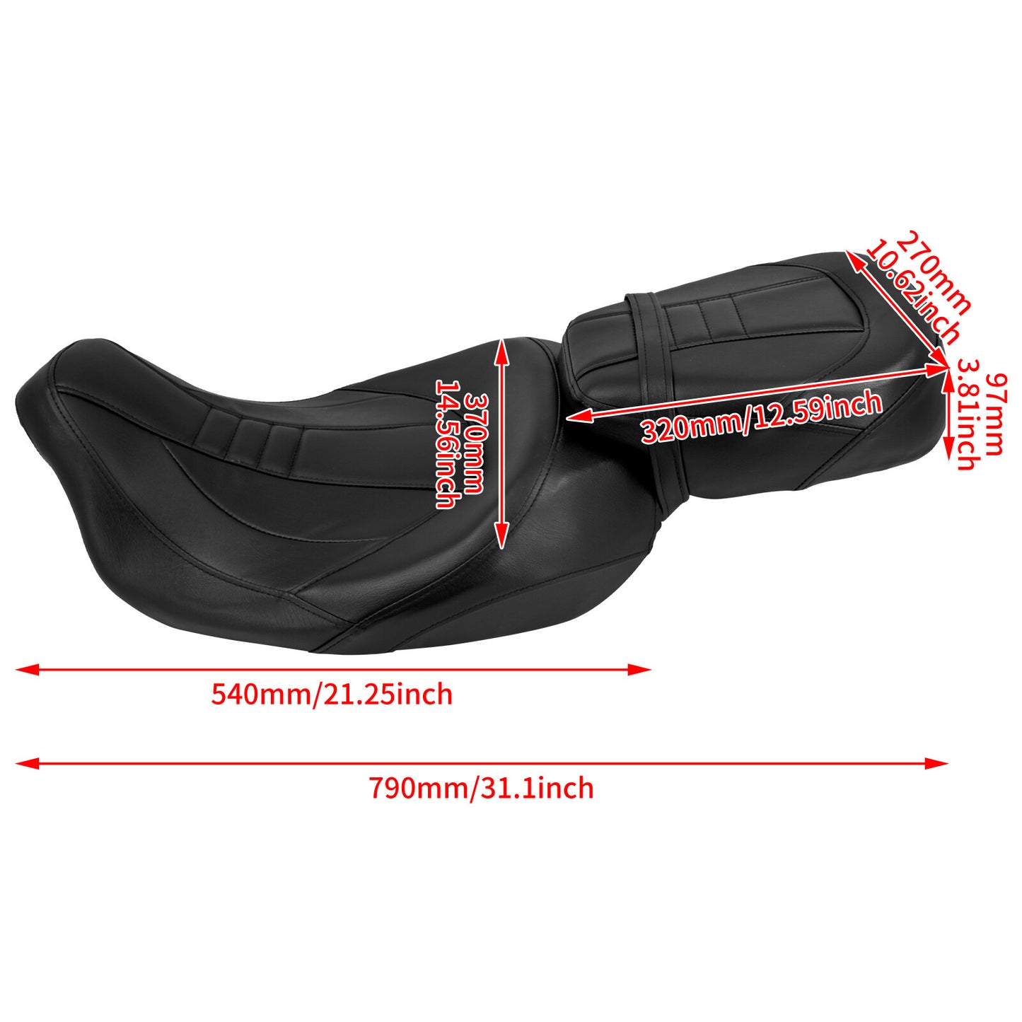 Low Profile Driver Passenger for Seat For Haley Touring Road Electra Glide 2009-2024