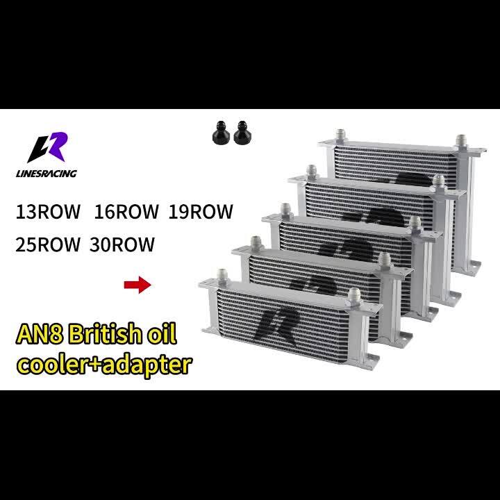 19 Row AN8 Stacked Plate Oil Cooler 6AN Adapter Universal Aluminium Radiator