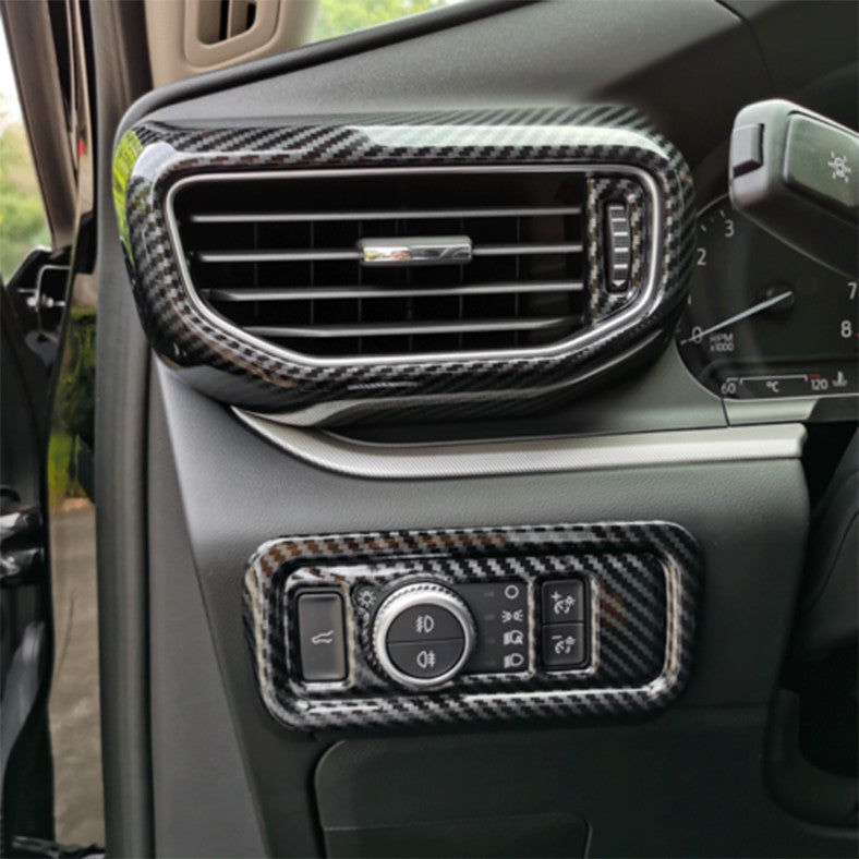 for Ford Explorer 2020-2022 Carbon Fiber Interior Car Accessories Kit Trim 15pcs