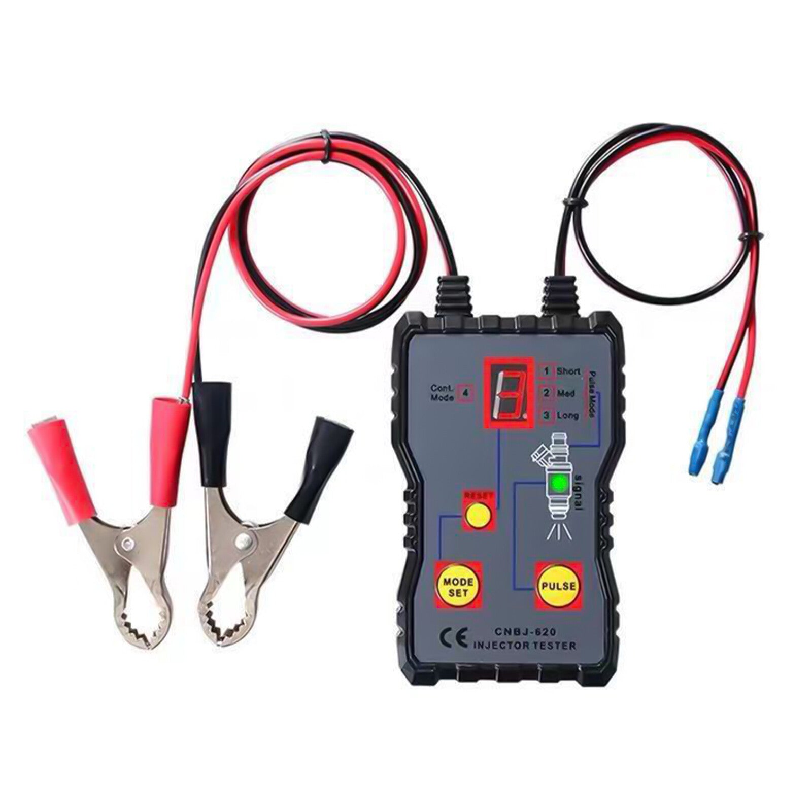 12V Car Fuel Injector Tester Fuel Pressure System Diagnostic Testing LED Display