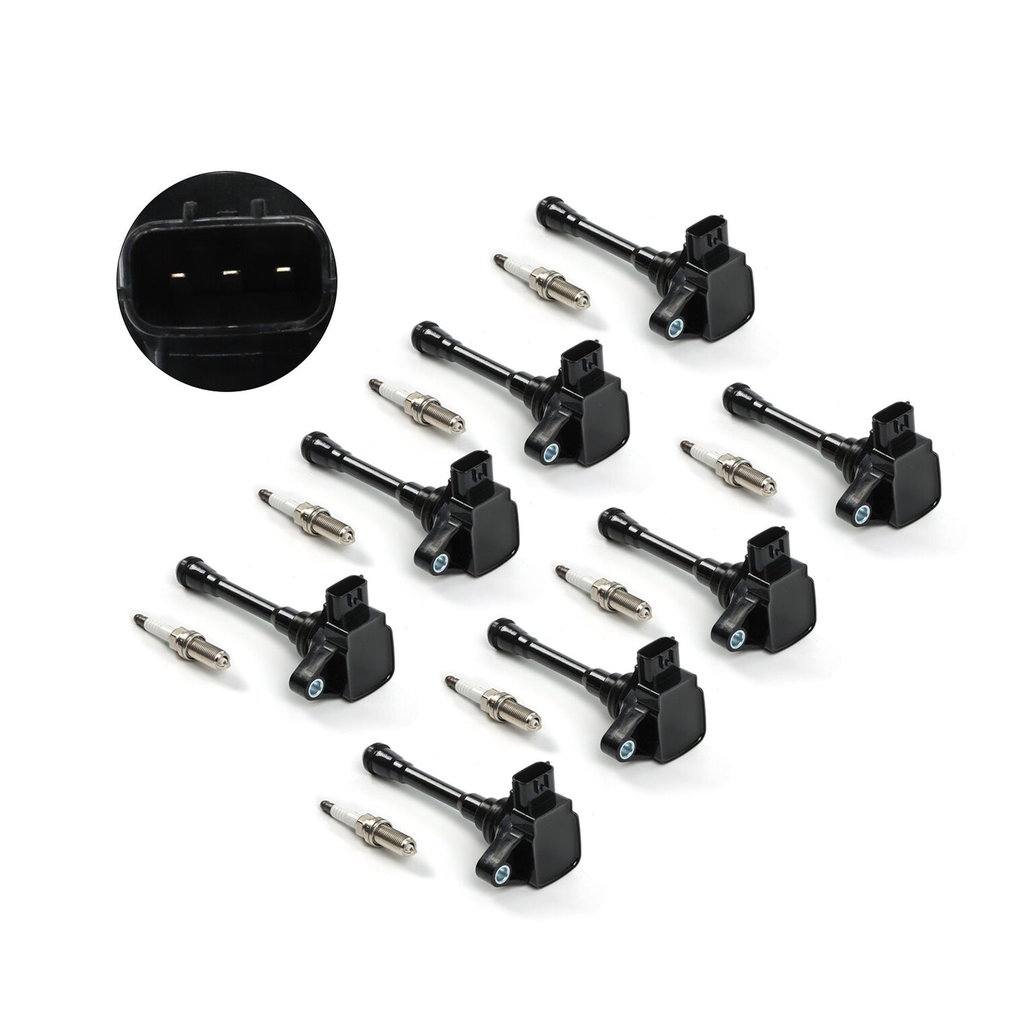8PCS For 2017-2020 for Nissan Titan 5.6L V8 Ignition Coil  Spark Plug UF812 UF813