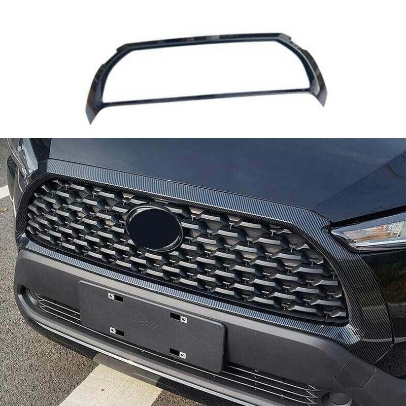 Front Bumper Center Hood Grill Mesh for Toyota for Corolla Cross 22-23 Carbon Fiber
