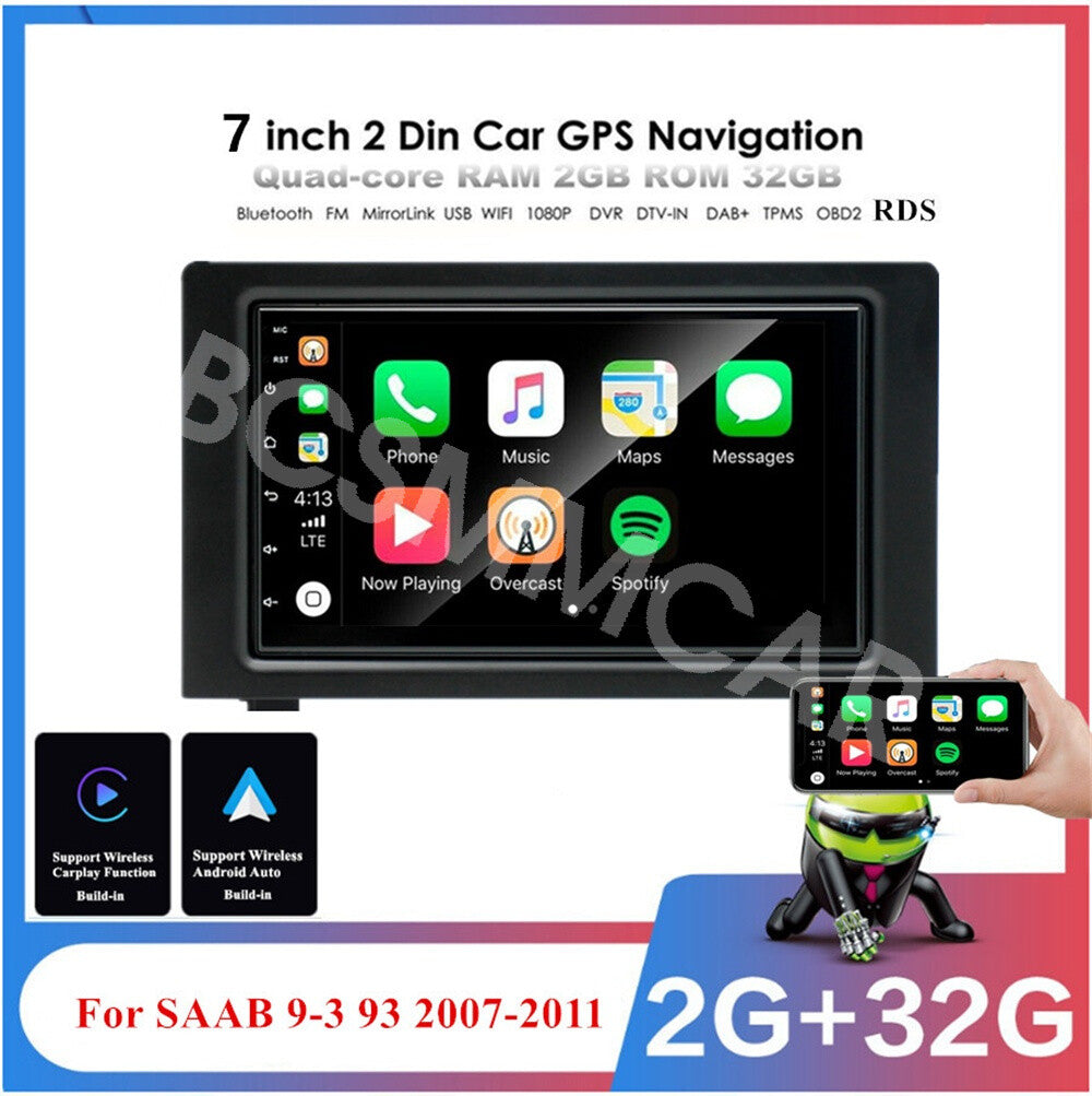 Fit for Saab 9-3 93 2007-2011 Car Radio Stereo Touch Screen GPS Navi Android 13