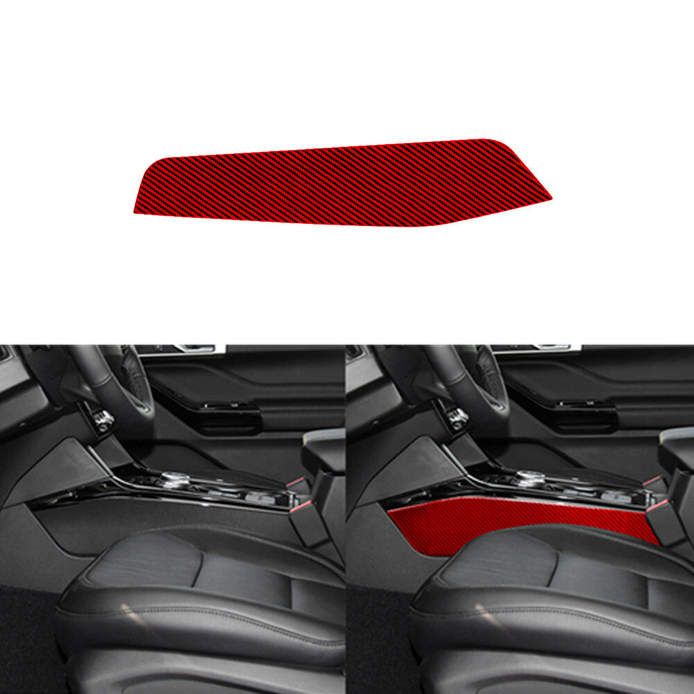 Red Carbon Fiber Center Console Left Side Cover Trim for Ford Explorer 2020-2023