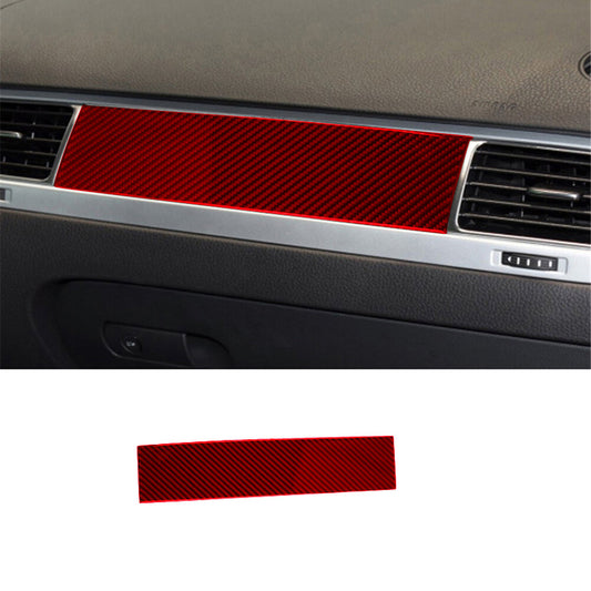 Red Passenger Central Control Trim Cover Carbon Fiber for VW Touareg 2011-2018